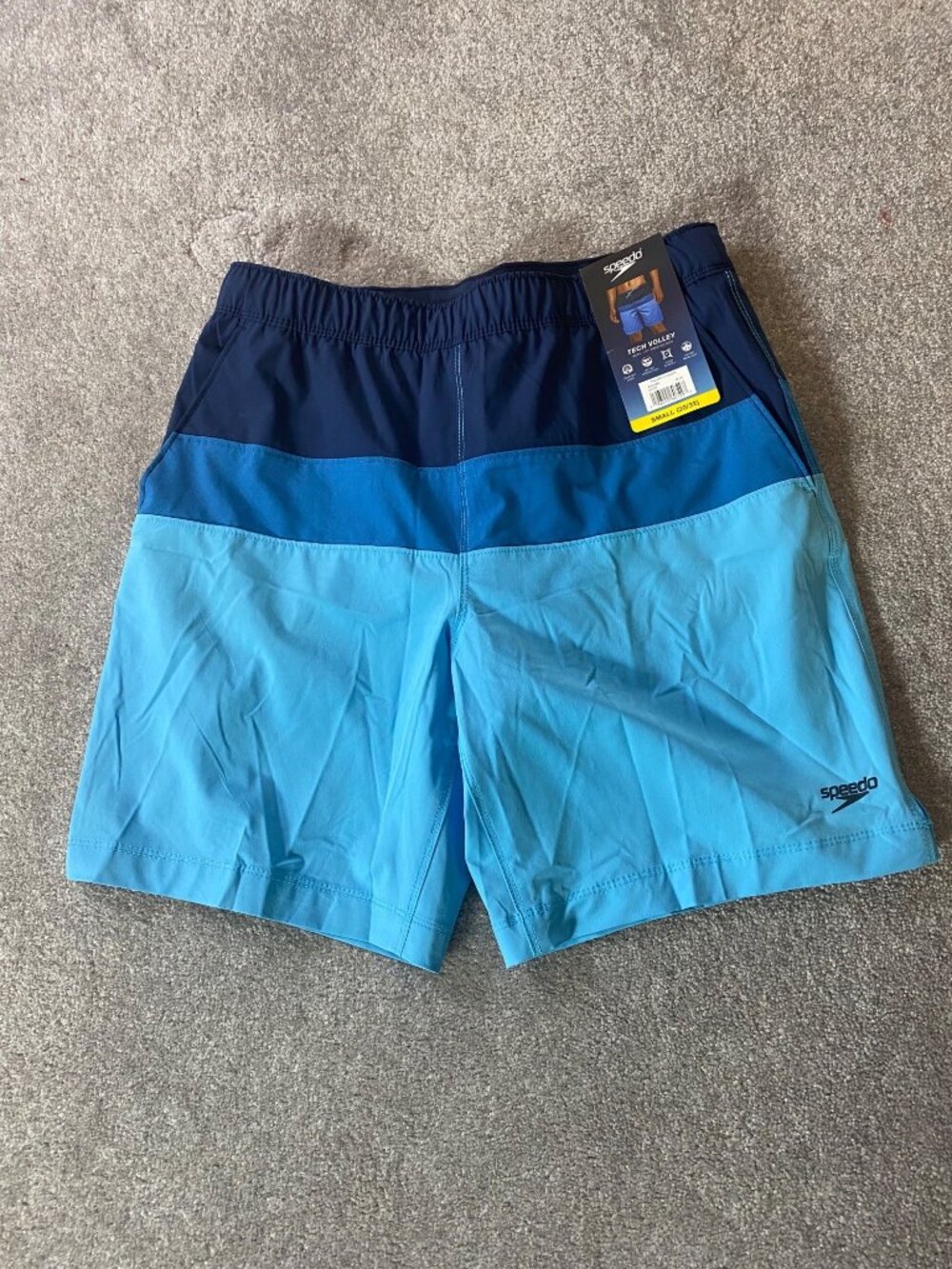 NWT Speedo Swim Shorts UPF 50+ Stretch Water Repellent Small (30/32) Blue